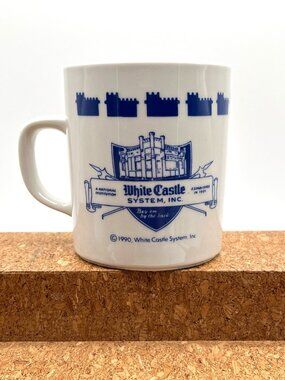 White Castle 1990 Coffee Mug Vintage Blue White Cup The Taste for All Times